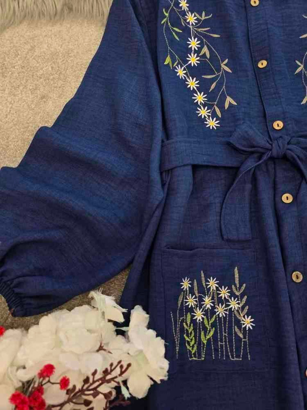 مانتو گلدوزی نهال 🌿 با رنگ بندی و کیفیت عالی ✅والی4654