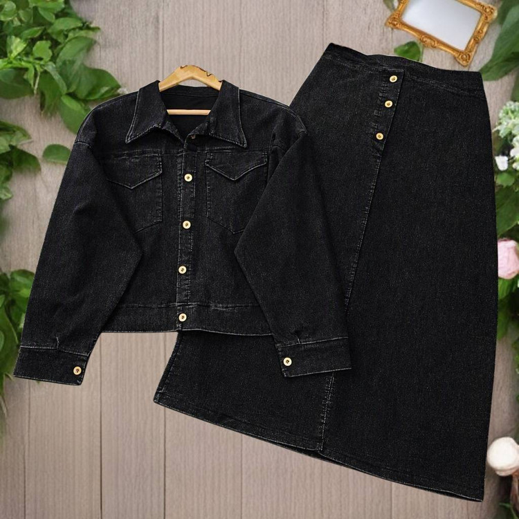 ست کت و دامن جین683🌿 با کیفیت عالی ✅ تارا76066