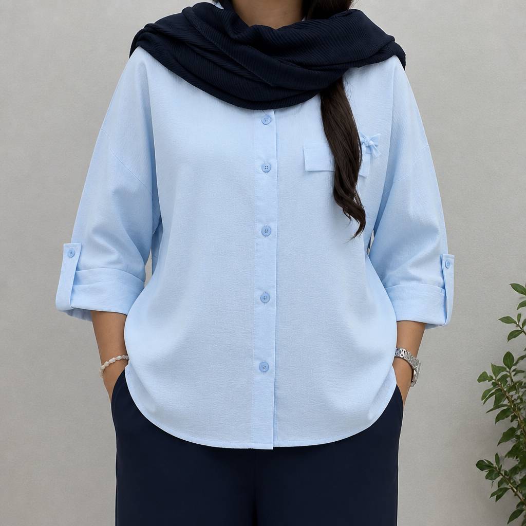 شومیز باربی در رنگ بندی زیبا 🎀❤️کد 23153 کلار