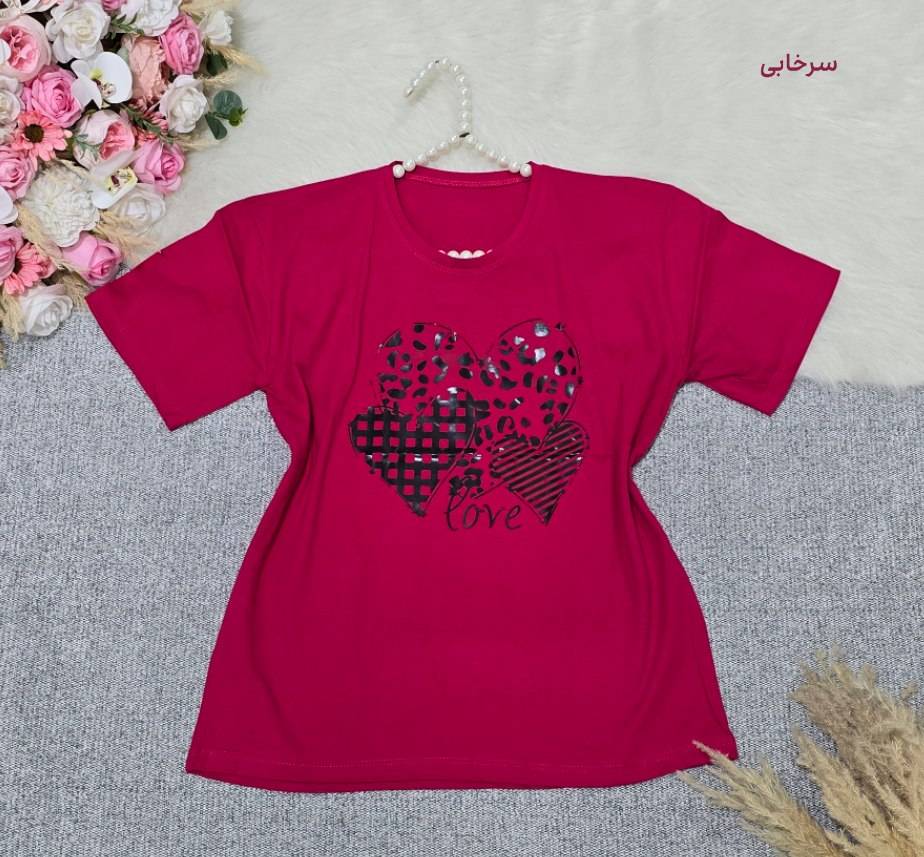 تیشرت باکسی طرح Love ❤️با رنگ بندی و کیفیت عالی ✅ ساری23078
