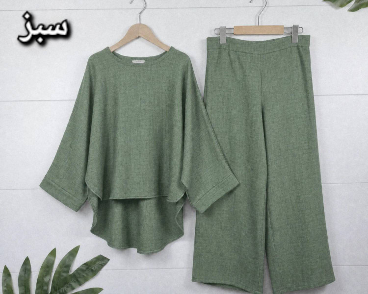 ست شومیز و شلوار سرو 🌿 با رنگ بندی و پارچه شانتون با کیفیت ✅الیش21336