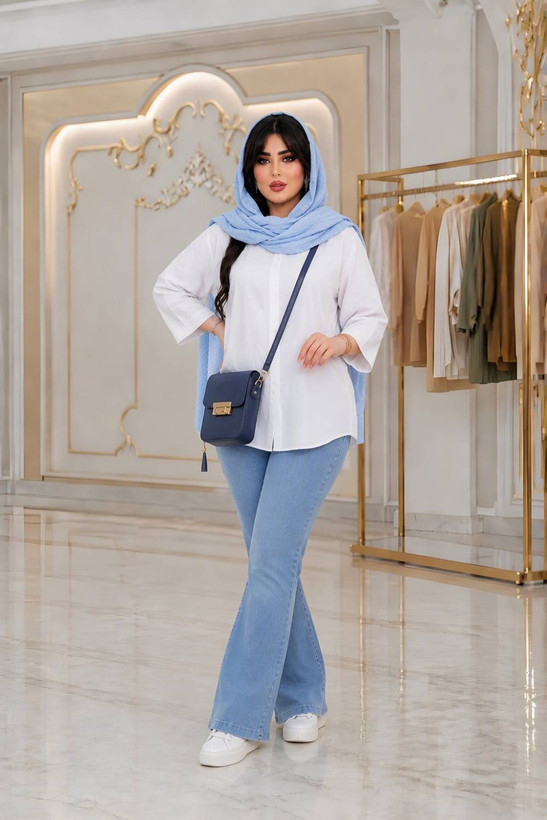 شومیز سفید ساده جنس تترون🤍👌🏻کد 23206 ناز