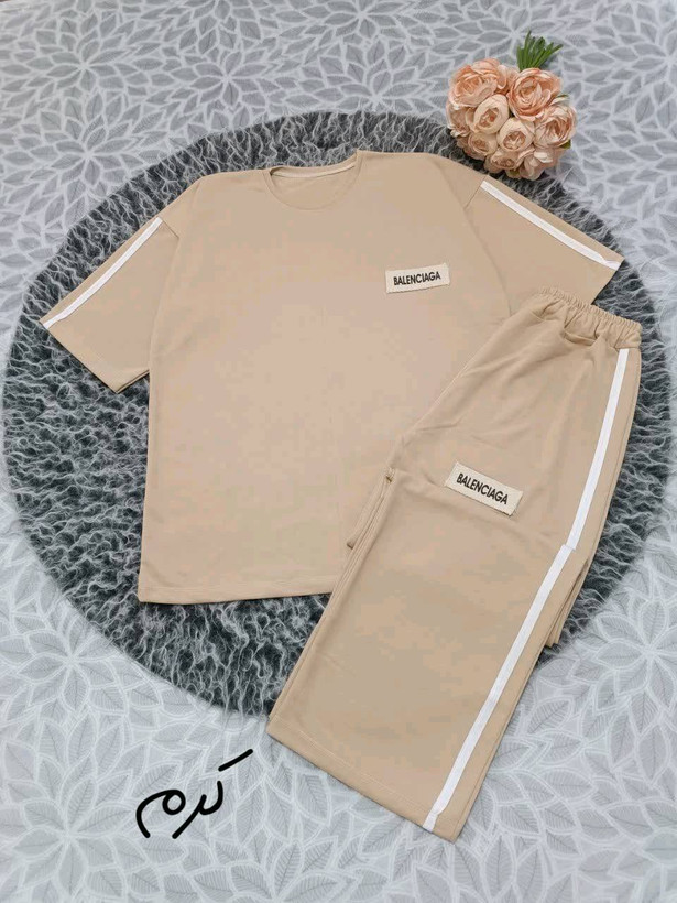 ست تیشرت شلوار BALENCIAGA گلکسی با لطافت بالا تکرنگ 🌈🌈کد۲۱۲۳۷ دلتا