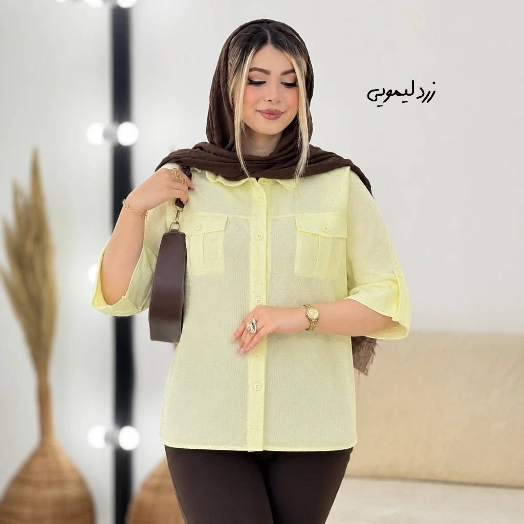 شومیز تابستونی جیب بندی جنس لنین🥰♥کد 10461 طاها