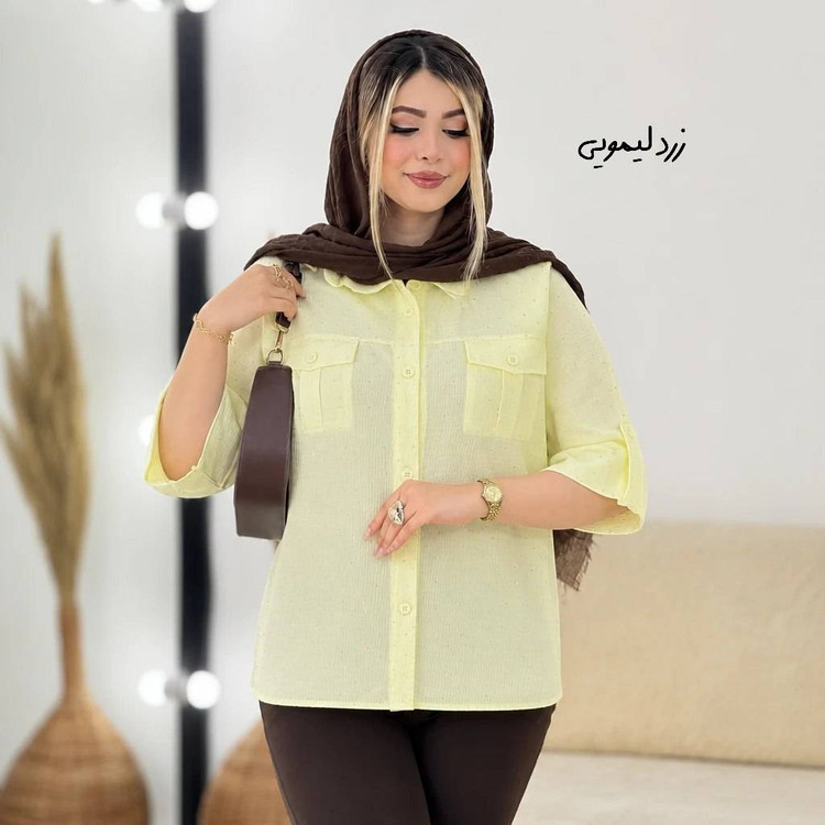 شومیز تابستونی جیب بندی جنس لنین🥰♥کد 10461 طاها