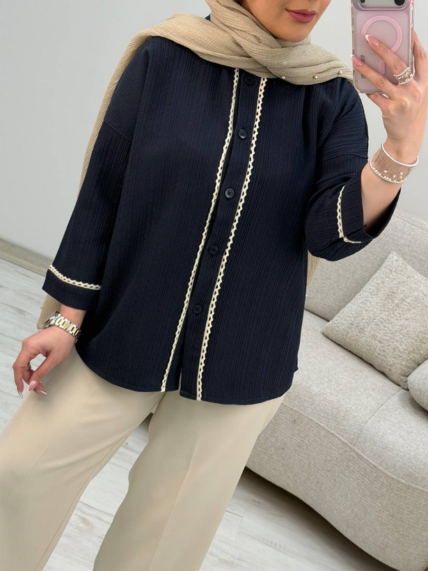 شومیز پرنسس جنس شانتون کجراه😍🎀✨کد 12157 باران
