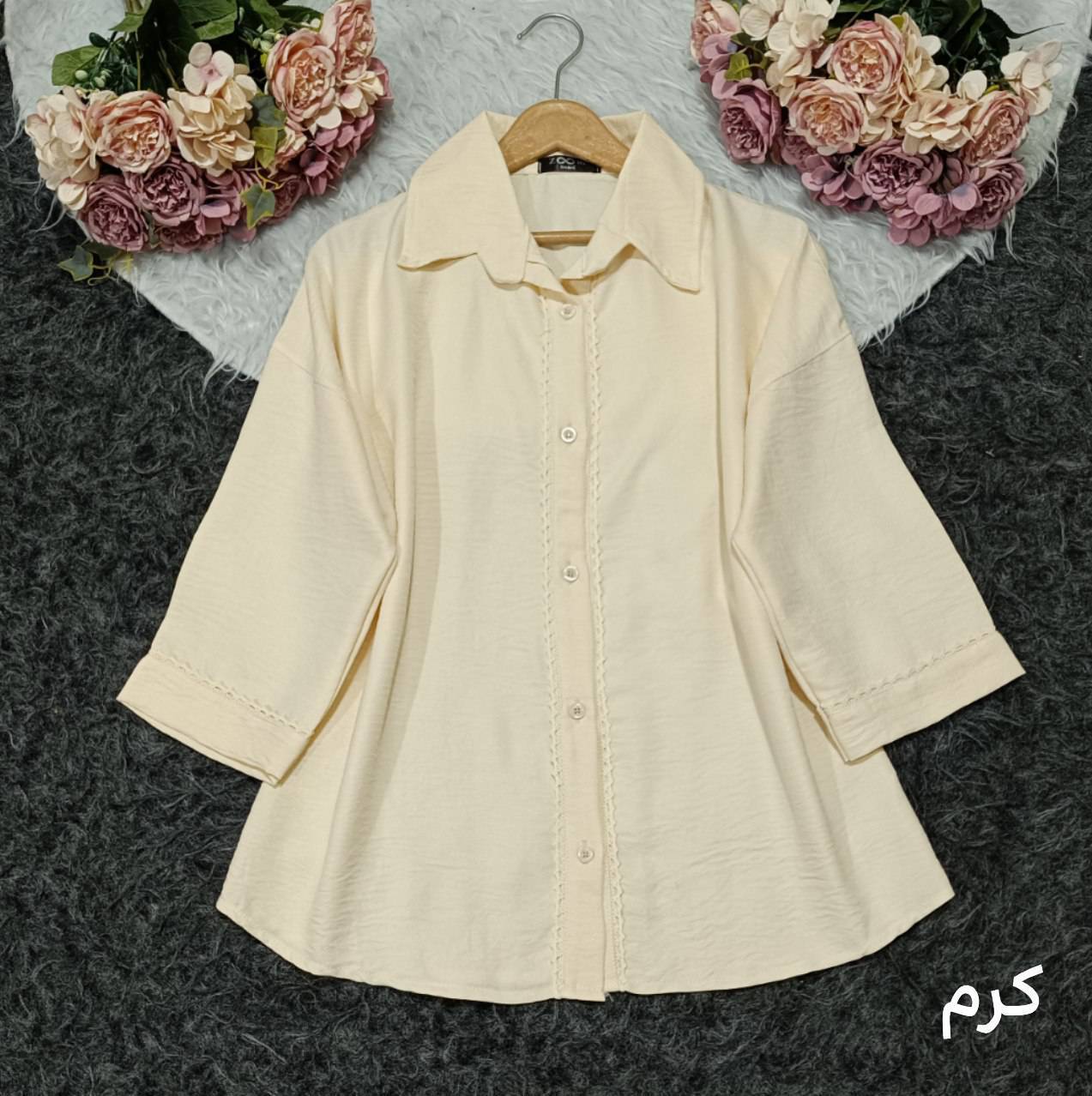 شومیز پرنسس جنس شانتون کجراه😍🎀✨کد 12157 باران