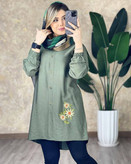 شومیز مانتوی سه گل بابونه 🌼 با رنگبندی و کیفیت عالی✅ والی18066