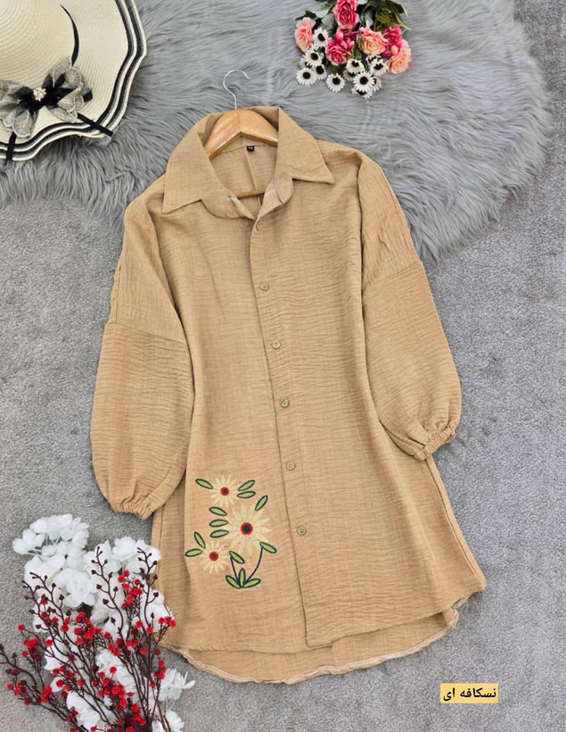 شومیز مانتوی سه گل بابونه 🌼 با رنگبندی و کیفیت عالی✅ والی18066