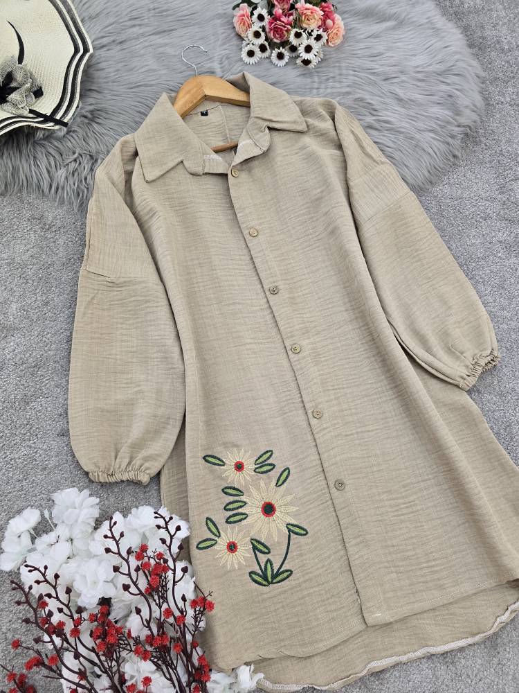 شومیز مانتوی سه گل بابونه 🌼 با رنگبندی و کیفیت عالی✅ والی18066