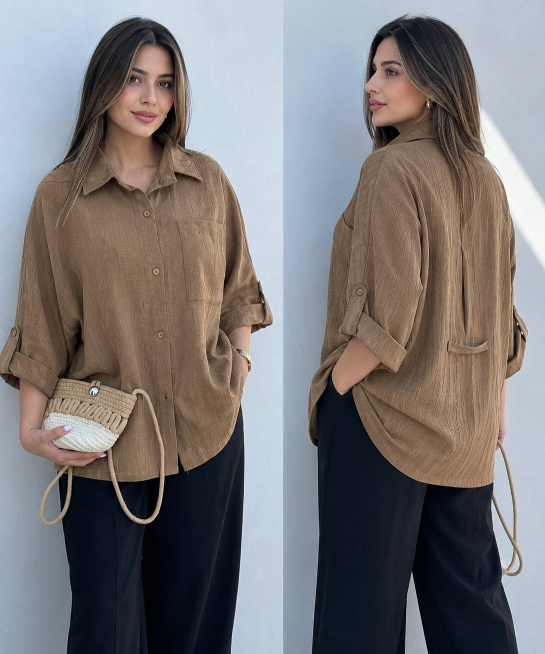 شومیز باکسی آیوا زنجیری2374 🌿 با رنگبندی و کیفیت عالی تتیس23149