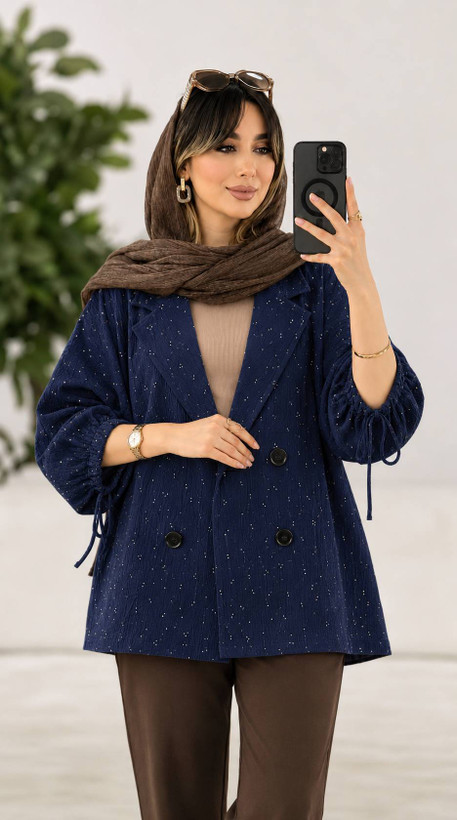 کت پانچ آیوا بارانی فول نگین 🌿 با رنگ بندی و کیفیت عالی ✅تتیس18112