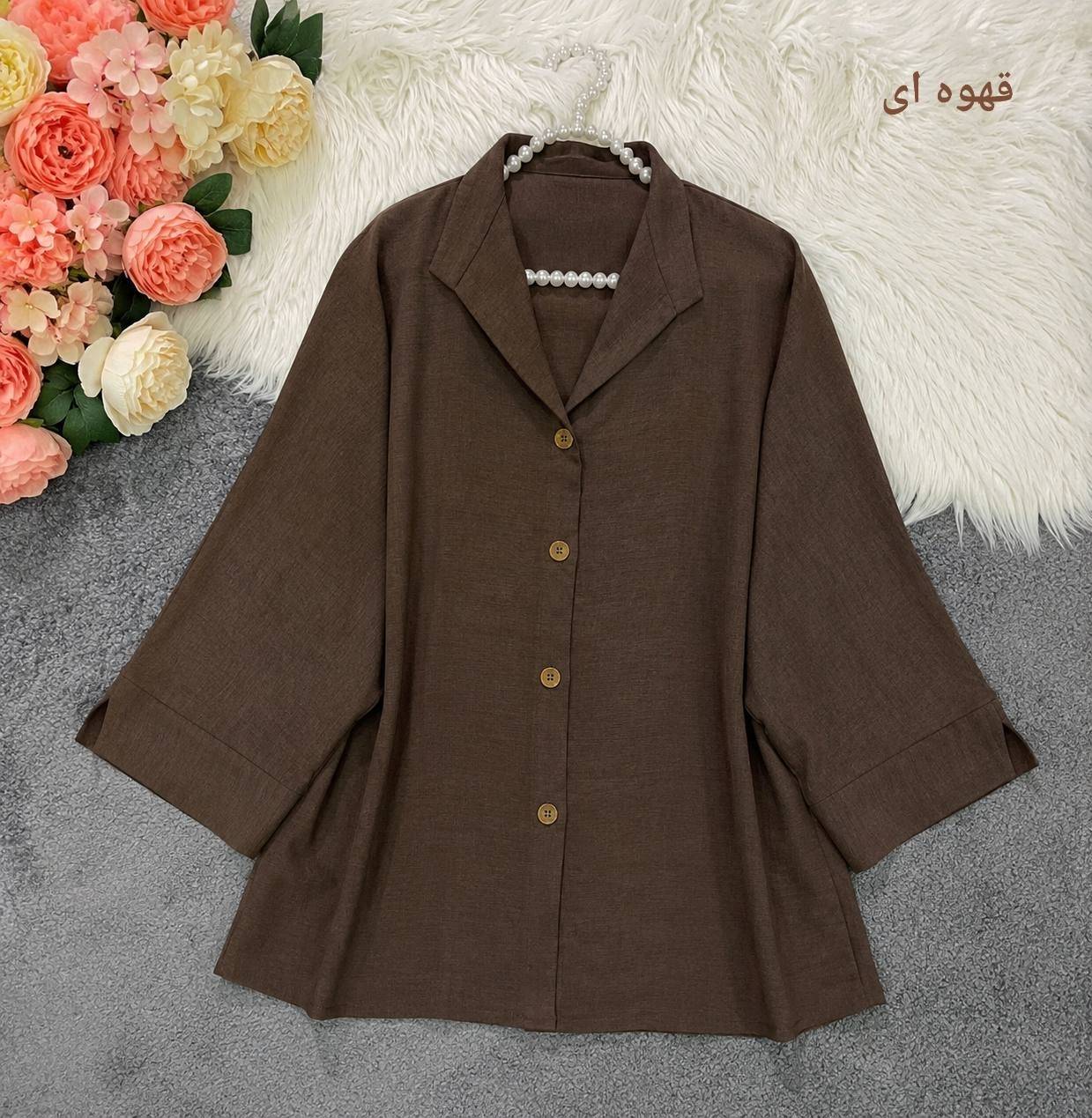 شومیز باکسی لینن پری2375 🌿 با رنگ بندی و کیفیت عالی✅ تتیس23199