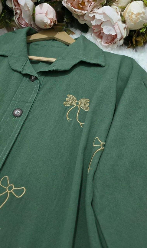 مانتو نیلا جنس لینن پنبه گلدوزی🥰🎀🤍کد 21668 آرات
