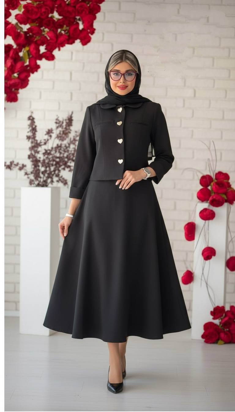 کت و دامن پریماه جنس مازراتی با کیفیت😍♥✅کد 6575 طاها
