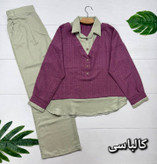 ست شومیز و شلوار ملکه🌼 با رنگ بندی و کیفیت عالی✅ الیش9287
