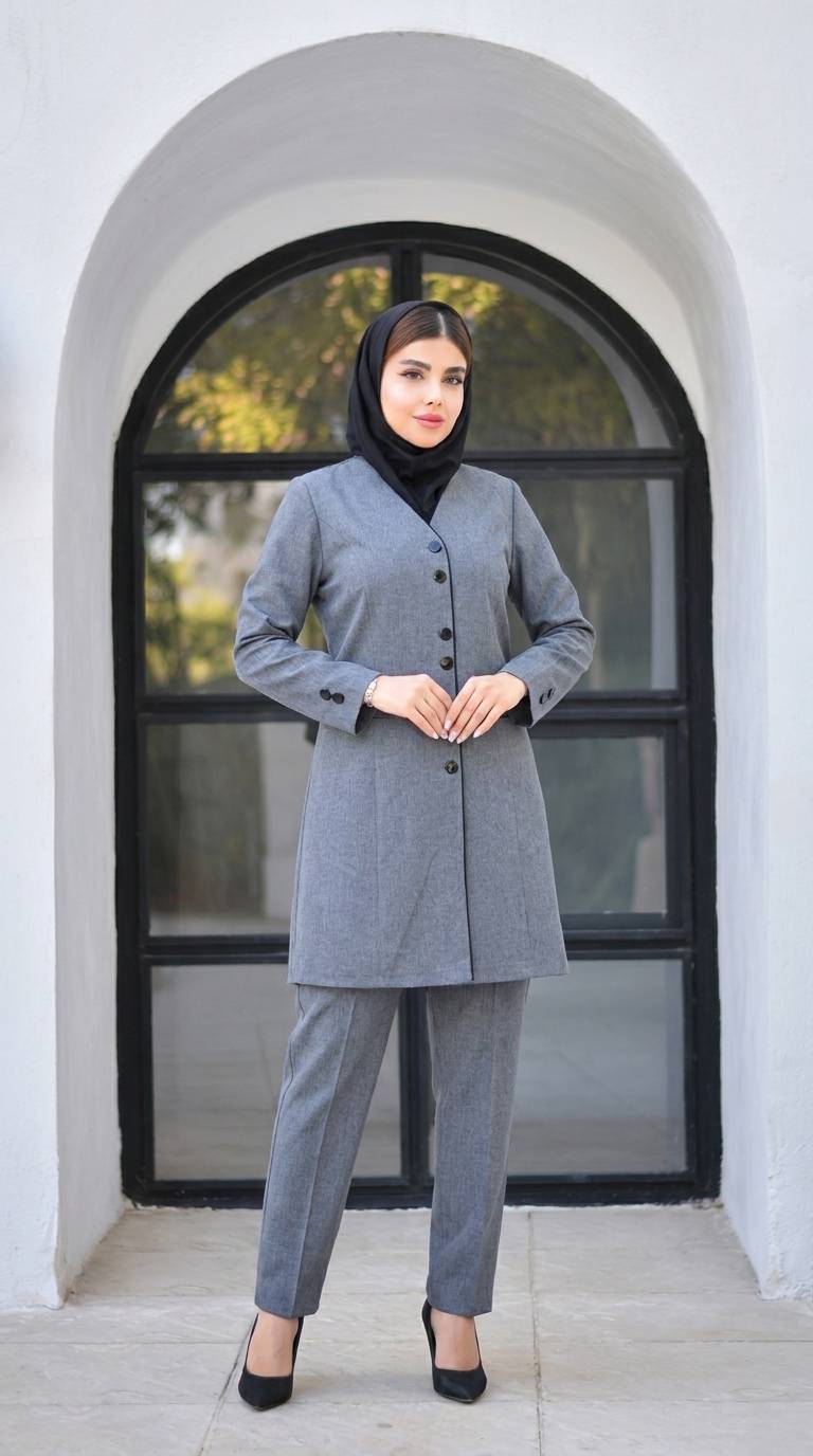 ست مانتو و شلوار اداری نازگل 🌹 با کیفیت عالی ✅ ارغوان100937