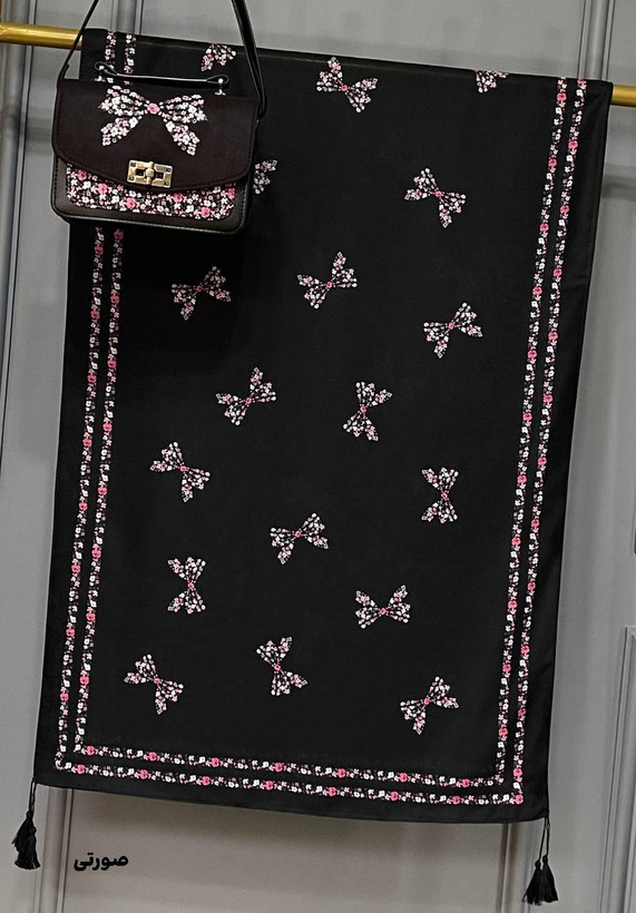 ست کیف و شال پاپیون رز 🪷🎀کد 23262 ماه
