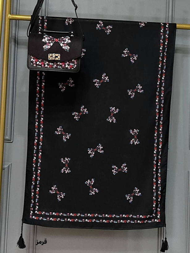 ست کیف و شال پاپیون رز 🪷🎀کد 23262 ماه