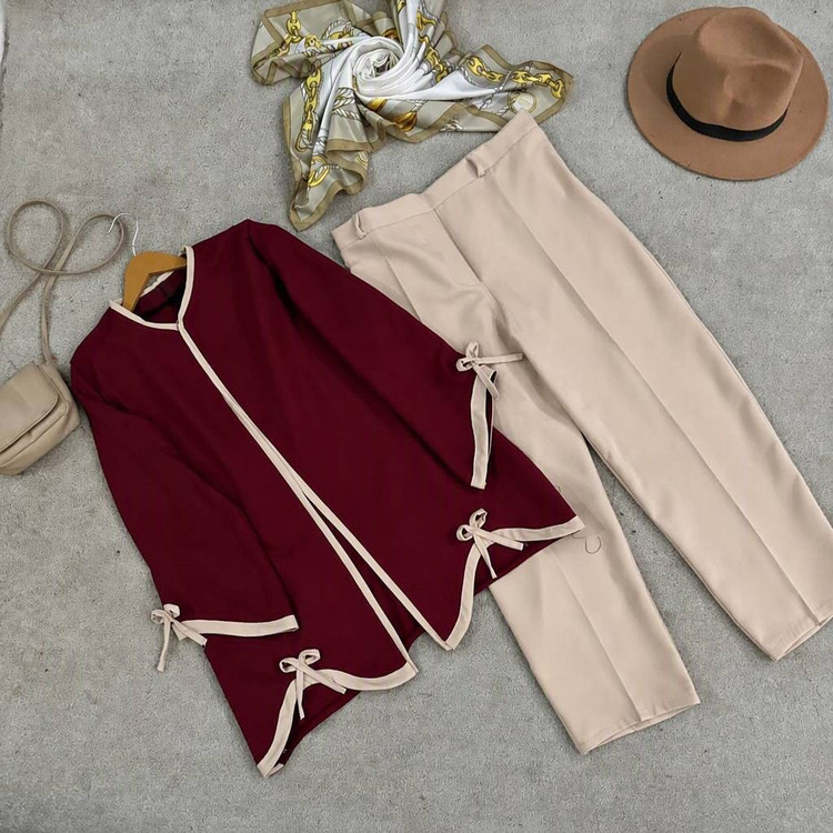ست مانتو شلوار نجمه جنس مازراتی😍✅کد 22325 ناز