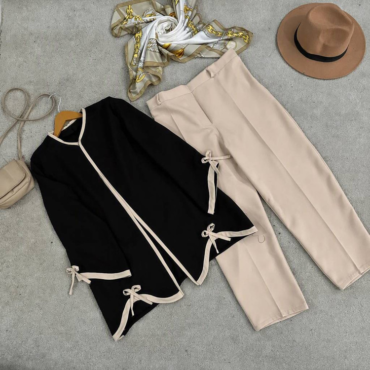 ست مانتو شلوار نجمه جنس مازراتی😍✅کد 22325 ناز