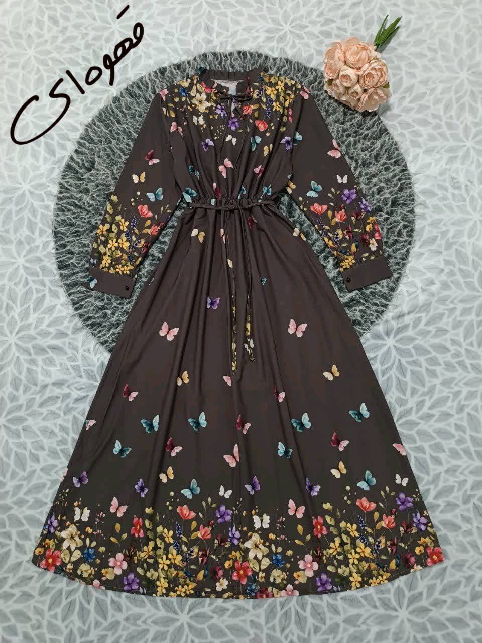 پیراهن گل و پروانه سوپر سافت با لطافت بالا در رنگبندی 🎀 🎀 کد ۲۳۲۳۵ دلتا