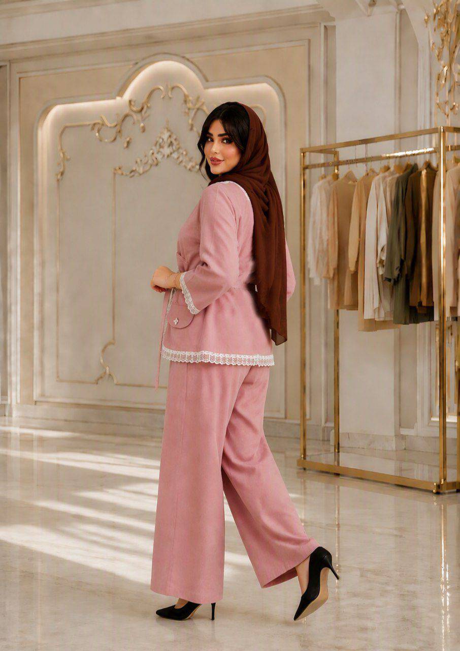 ست مانتو شلوار فاطمه با رنگبندی و جنس مازراتی😍🌹❤کد 23374 ناز