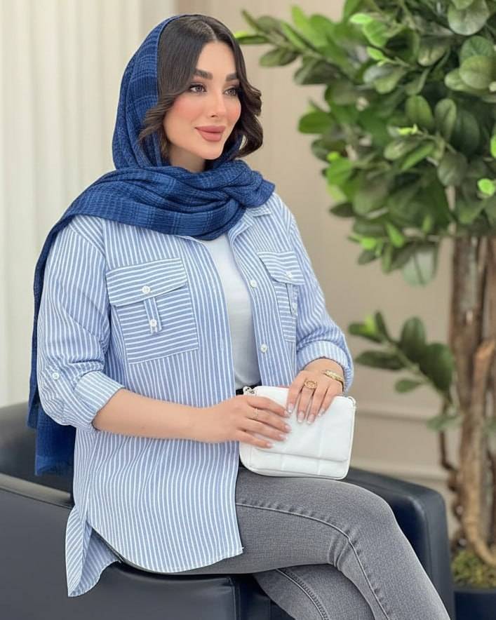 شومیز جیب صلیبی 🌿 با کیفیت عالی✅ الیش16758
