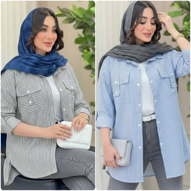 شومیز جیب صلیبی 🌿 با کیفیت عالی✅ الیش16758