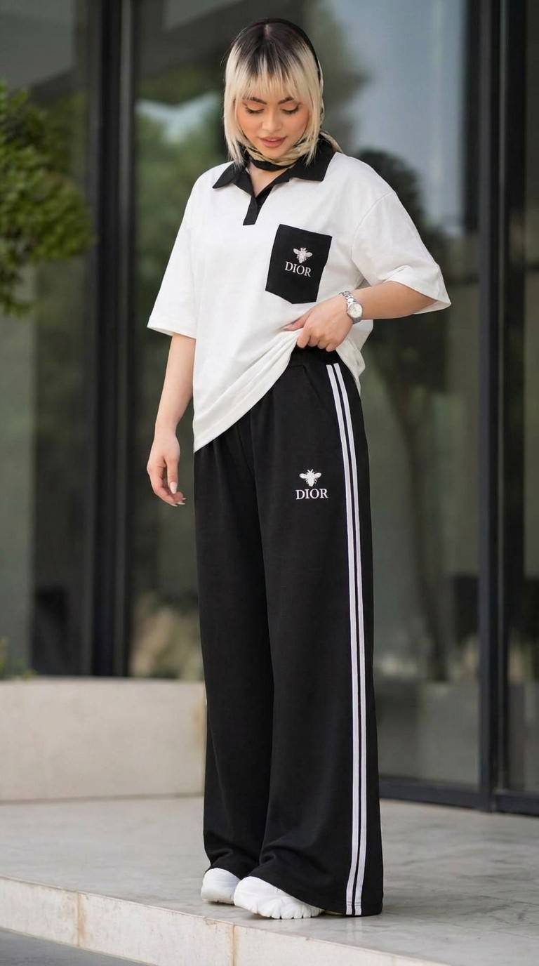 ست تیشرت و شلوار Dior🌿 با کیفیت عالی✅ الیش23403