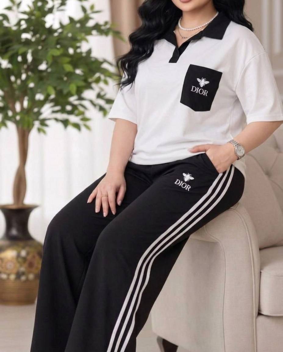 ست تیشرت و شلوار Dior🌿 با کیفیت عالی✅ الیش23403