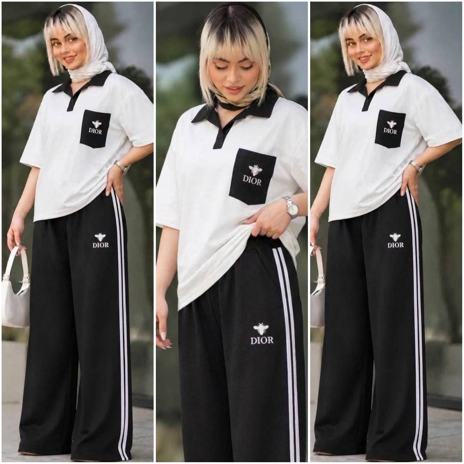 ست تیشرت و شلوار Dior🌿 با کیفیت عالی✅ الیش23403