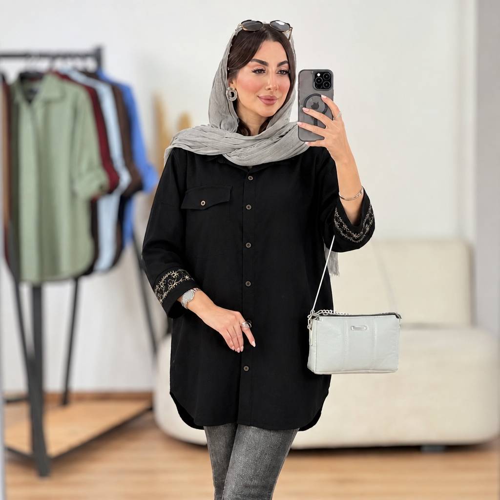 مانتو مچ گلدوزی سانیا🌿با رنگ بندی و کیفیت عالی ✅ والی21229