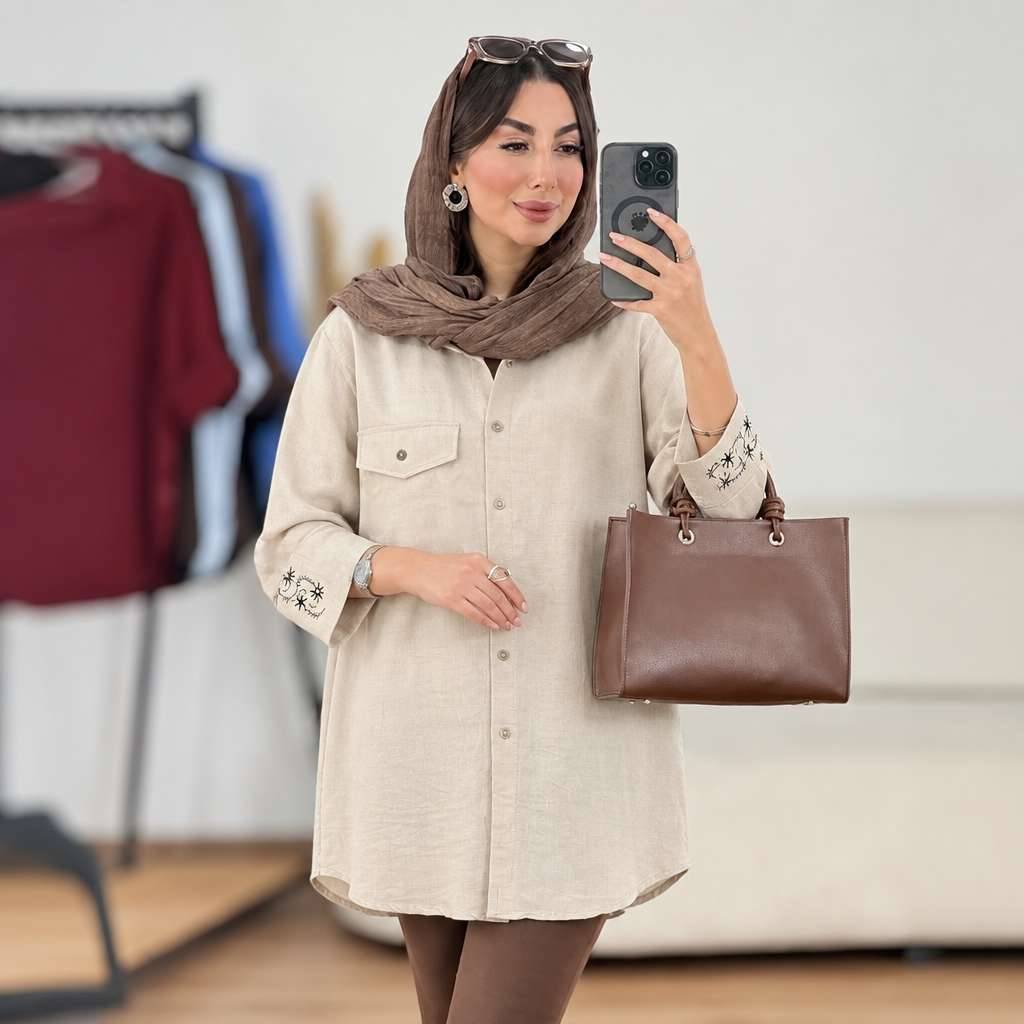 مانتو مچ گلدوزی سانیا🌿با رنگ بندی و کیفیت عالی ✅ والی21229