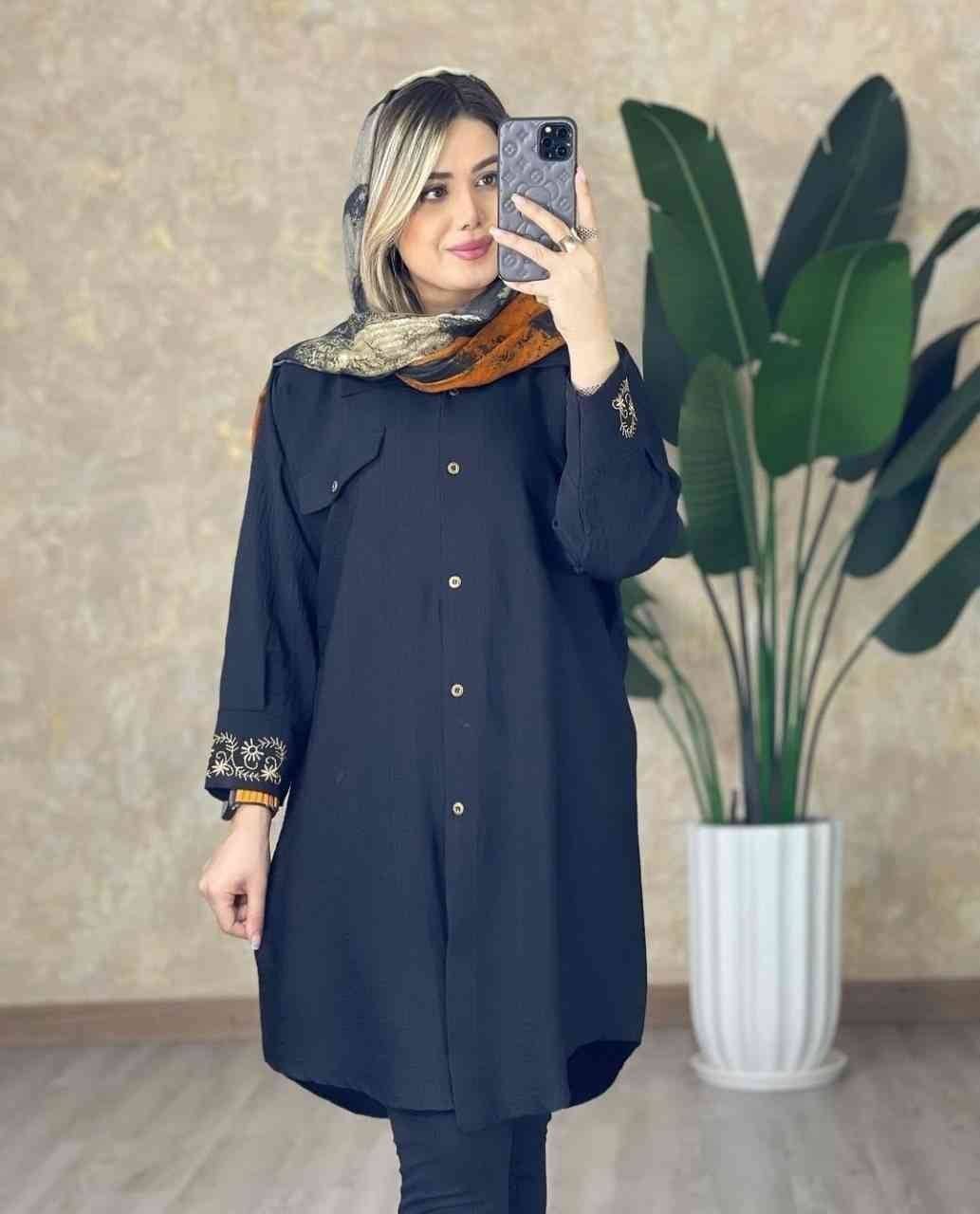 مانتو مچ گلدوزی سانیا🌿با رنگ بندی و کیفیت عالی ✅ والی21229