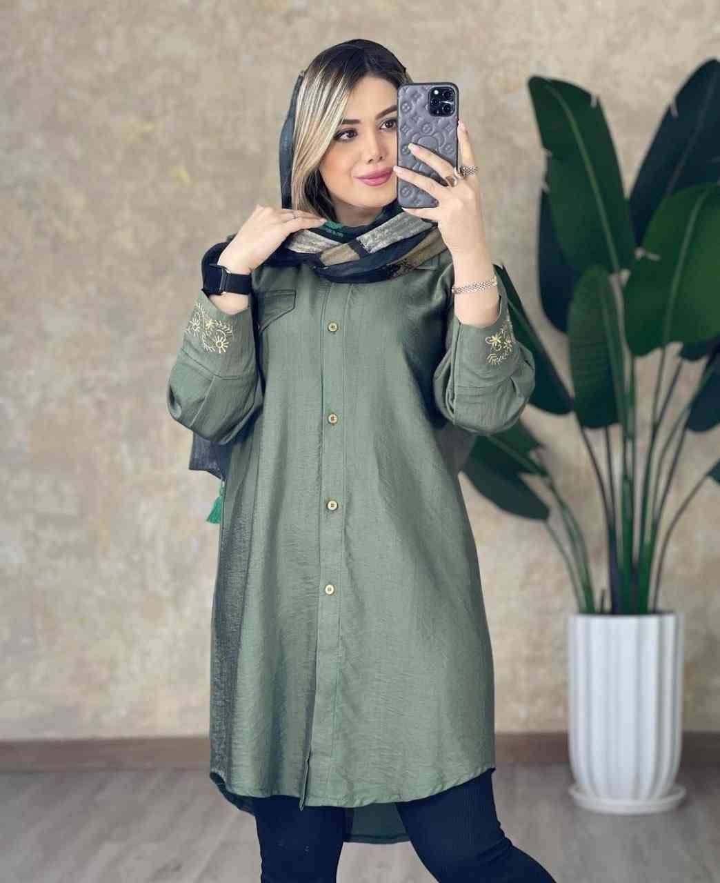 مانتو مچ گلدوزی سانیا🌿با رنگ بندی و کیفیت عالی ✅ والی21229