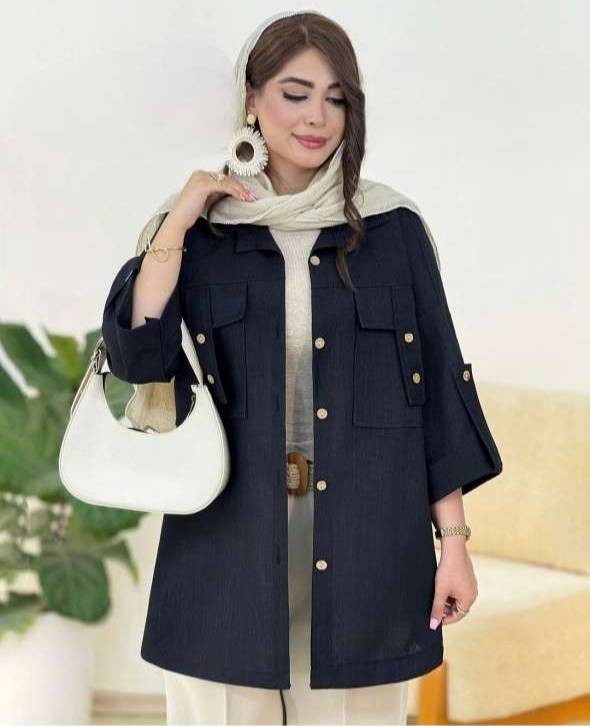 شومیز مانتویی هلیا🌿با رنگ بندی و کیفیت عالی ✅ والی12742