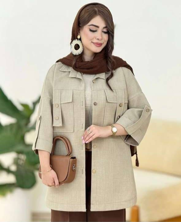 شومیز مانتویی هلیا🌿با رنگ بندی و کیفیت عالی ✅ والی12742