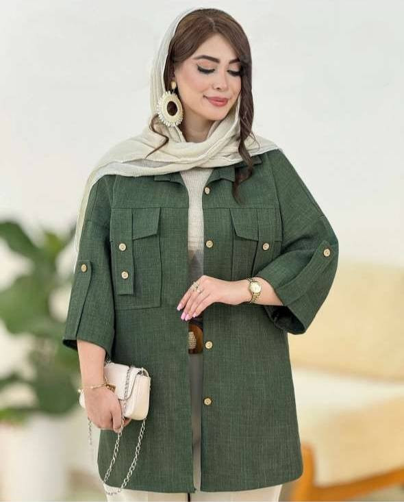 شومیز مانتویی هلیا🌿با رنگ بندی و کیفیت عالی ✅ والی12742