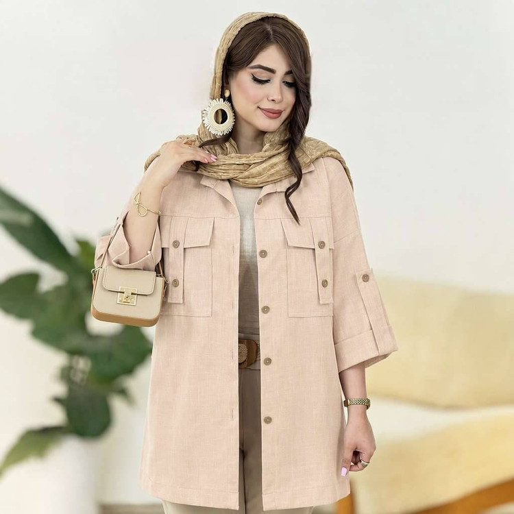 شومیز مانتویی هلیا🌿با رنگ بندی و کیفیت عالی ✅ والی12742