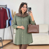 شومیز مانتویی هلیا🌿با رنگ بندی و کیفیت عالی ✅ والی12742