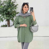 شومیز مانتویی هلیا🌿با رنگ بندی و کیفیت عالی ✅ والی12742