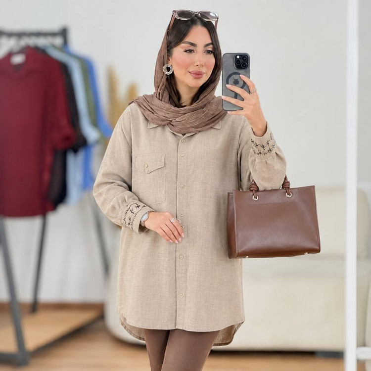 شومیز مانتویی هلیا🌿با رنگ بندی و کیفیت عالی ✅ والی12742