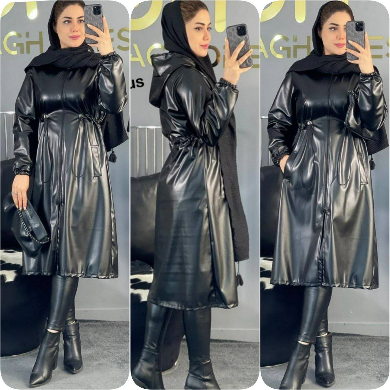 مانتو چرم کندیس🌿با کیفیت عالی ✅ الیش1126