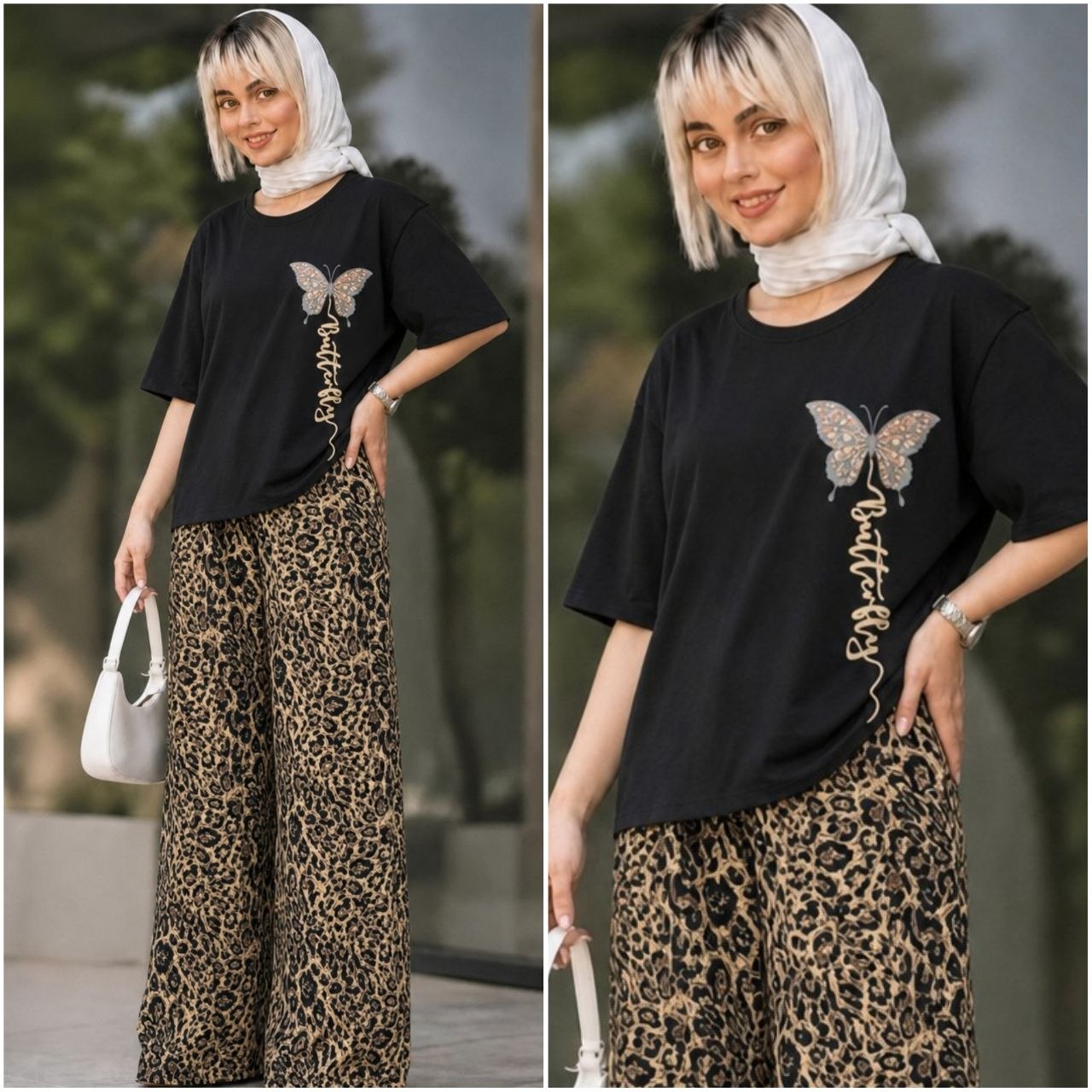 ست تیشرت و شلوار اسپیناس 🌿 با کیفیت عالی ✅ الیش23466