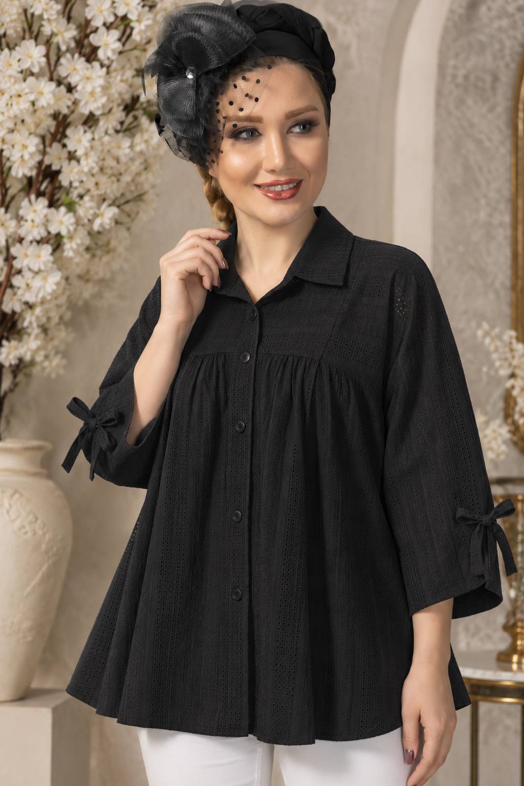شومیز مانتویی عروسکی جنس مراکشی عالی با رنگبندی😍♥👌🏻کد 23474 باران