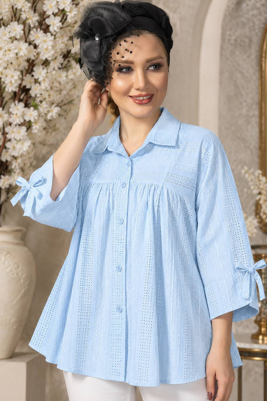 شومیز مانتویی عروسکی جنس مراکشی عالی با رنگبندی😍♥👌🏻کد 23474 باران