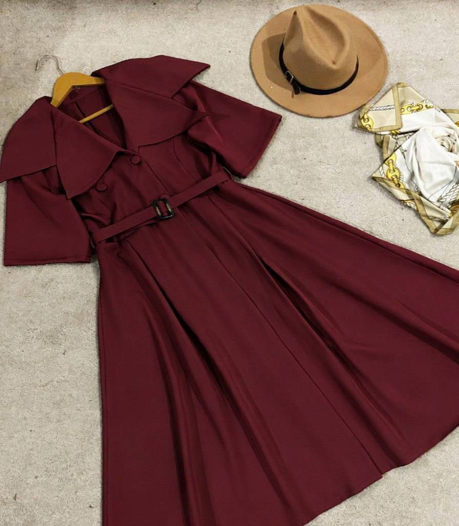 پیراهن نیم آستین گشیلا با کمربند🩷🎀کد 22729 ناز
