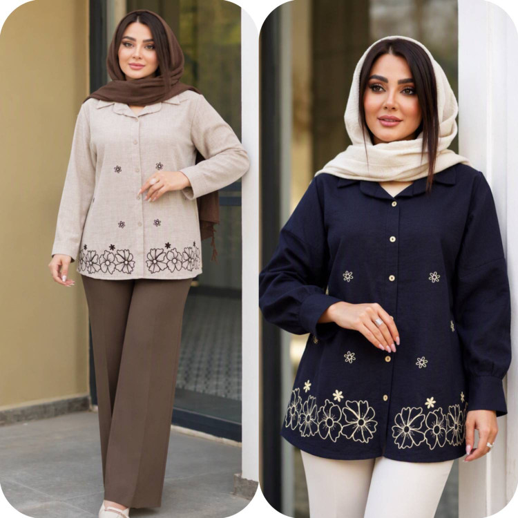 شومیز مانتوی مهگل🌼 با رنگ بندی و کیفیت عالی ✅ والی22972