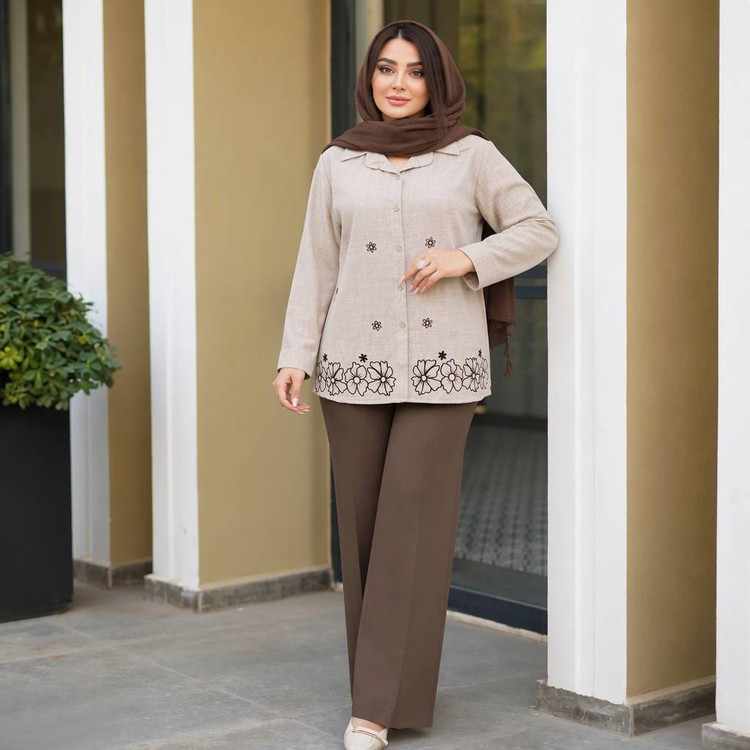 شومیز مانتوی مهگل🌼 با رنگ بندی و کیفیت عالی ✅ والی22972